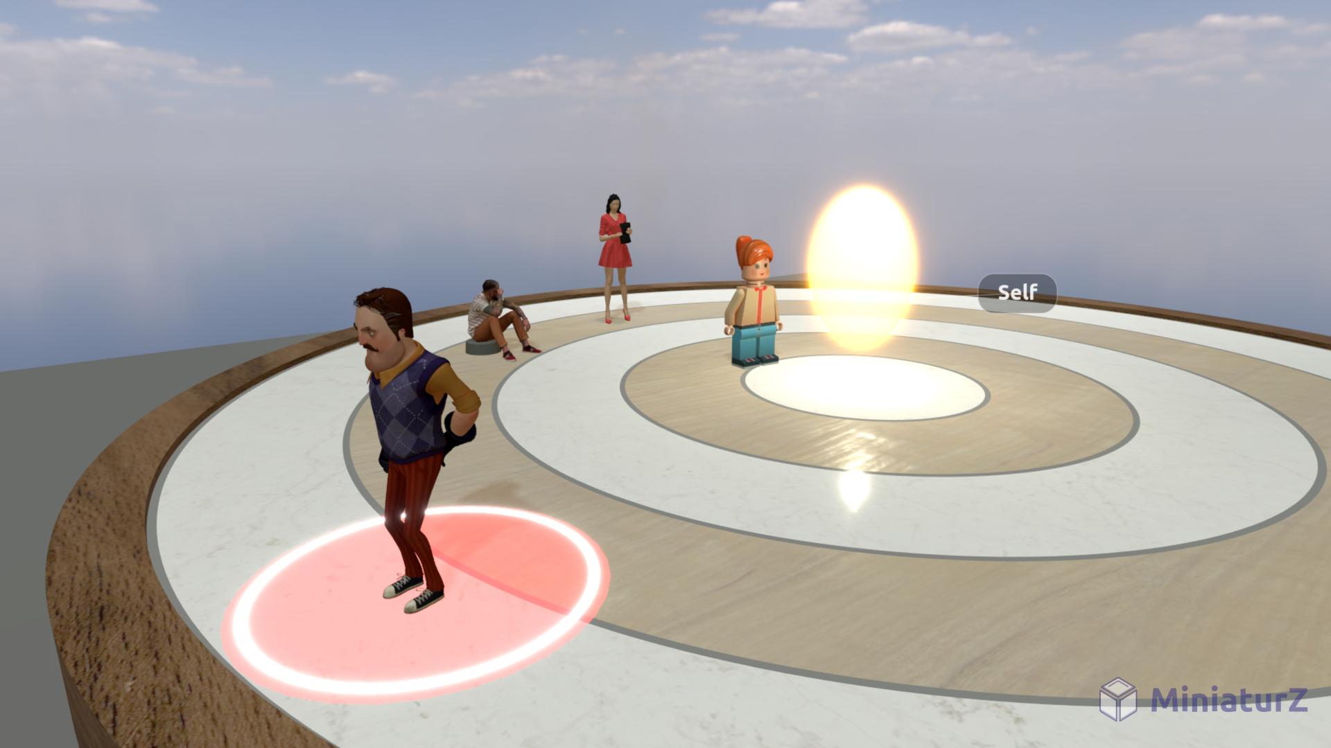 Social Atom session with figures representing the patient's bond network